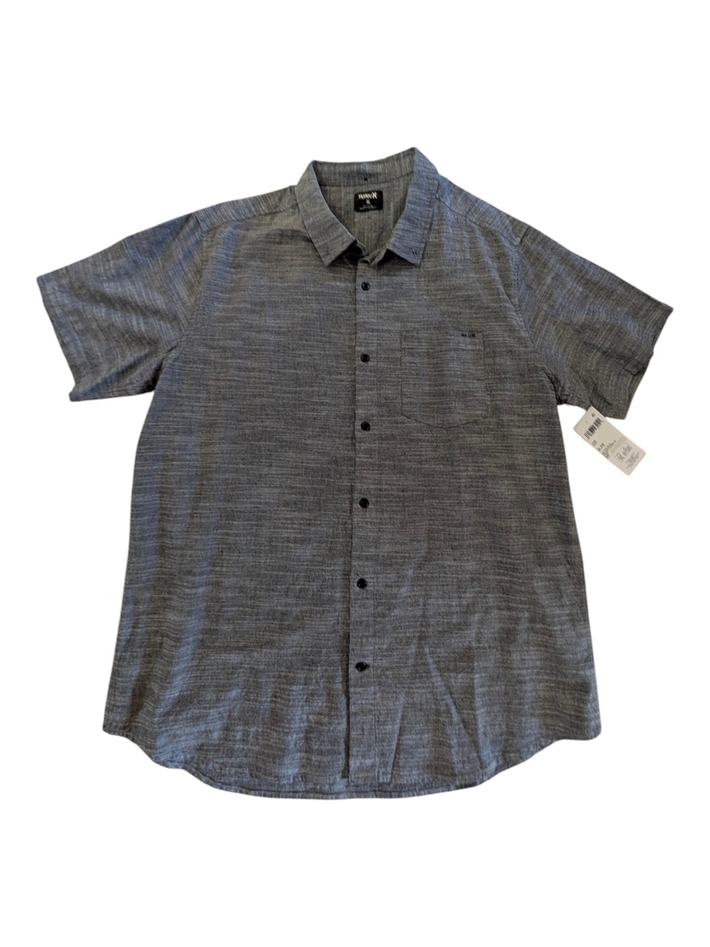 Hurley Men’s Short Sleeve Button-Up Shirt - Gray